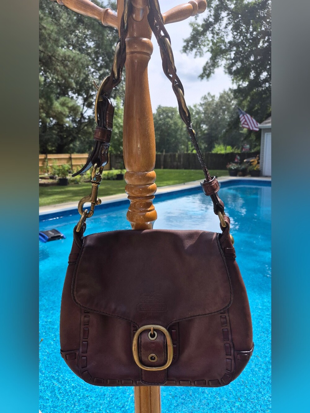 Vintage Coach Bleecker Legacy Tattersal Flap Shoulder Bag, Style 11419